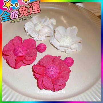 🌸台灣出貨🌸 銀針網紗花朵新款耳環2023爆款甜美氣質耳墜高級設計耳釘耳飾 🥇滿額免運🥇X370-11-A