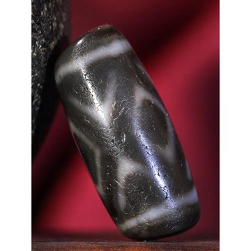 圣飾奇緣天然真品西藏廟供院供老礦瑪瑙灰皮至純金剛三眼天珠項鏈