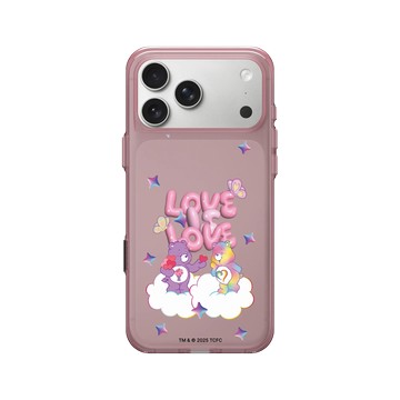 iPhone 17 Pro Max Clear (相機按鈕) 晶醺玫 - Care Bears - Love Is Love