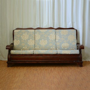 老式實木沙發坐墊帶靠背客廳四季通用三人單人位聯邦春秋涼椅坐墊