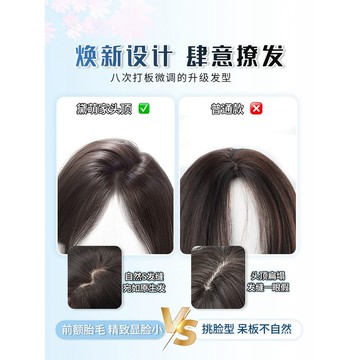 假髮全頭套女手織前額手織無痕蓬鬆純慾中分黑長直日常整頂假髮套自然 仿真 韓係氣質修臉 日常長髮 空氣瀏海 顯臉小 增髮量