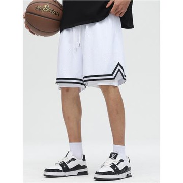 2025新款男士夏季短褲青少年學生藍球運動休閑冰絲透氣情侶五分褲