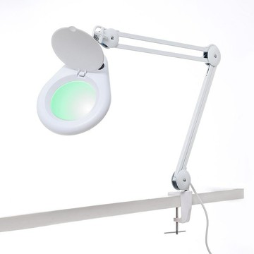 1.8倍/3D/127mm 工作用薄型LED檯燈放大鏡 桌夾式 E015-G3D