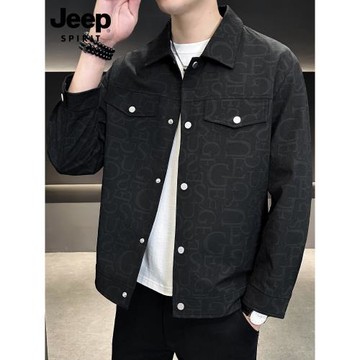 JEEP SPIRIT吉普夾克男2025春秋季印花上衣痞帥男士休閑外套男款