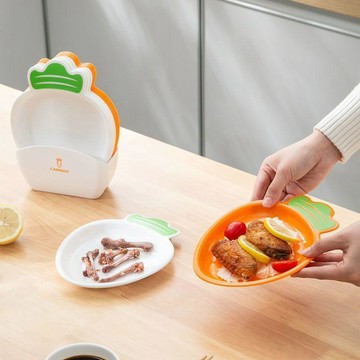 💫臺灣直出💫吐骨碟家用餐桌小盤子水果小吃碟零食盤骨頭小碟子垃圾渣盤帶底座