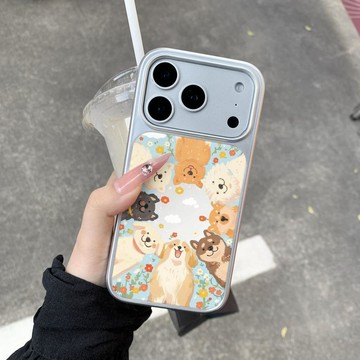 適用蘋果iphone17promax汪汪花園16pro韓風15小衆14ins電鍍手機殼