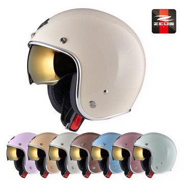 ZEUS ZR-B 素色 3/4罩 騎士帽 附長鏡片(安全帽/機車/內襯/鏡片/半罩/內藏墨鏡/開放式安全帽/GOGORO)