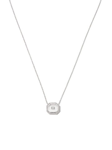 Nikos Koulis - 18kt white gold diamond and enamel necklace - women - White Diamond/18kt White Gold/Enamel - One Size - Silver