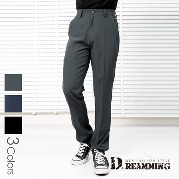 【Dreamming】低奢時尚輕薄彈力中直筒休閒商務褲 西裝褲(共三色)