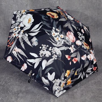 百盛洋傘 夏天防曬黑膠180克輕量小傘便攜五折花朵遮陽傘太陽傘女