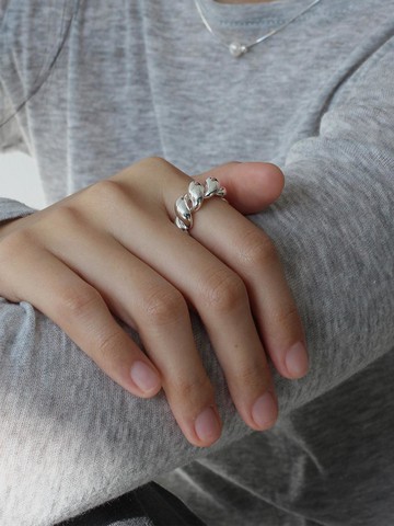 Sterling 925 Croissant Open Ring [Silver]