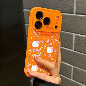 花朵凱蒂貓適用蘋果17Promax手機殼iphone16pro液態硅膠15pro巨好