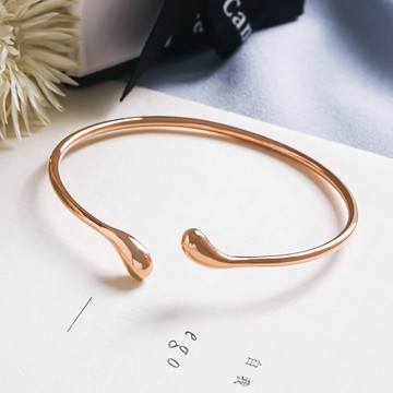 [鈦鋼]MARIGOLD嚮往溫柔簡約曲線C形手環【KMD007】