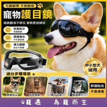 寵物護目鏡 狗狗護目鏡 防風防沙 防紫外線 寵物太陽眼鏡 防塵護目鏡 防UV 可調節鬆緊帶 中小型犬 柯基 法鬥 柴犬