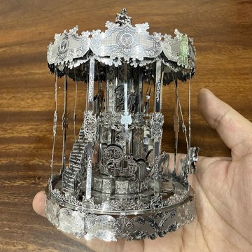 台灣出貨🔥 高難度拼圖 金屬拼圖 3D金屬立體拼圖 夢幻旋轉木馬不鏽鋼3D金屬拼圖DlY立體拼圖模型玩體益智玩具