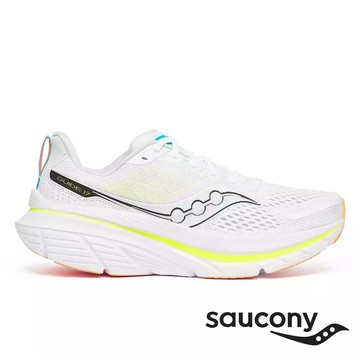【Saucony】GUIDE 17男穩定支撐運動鞋『220白/螢光』SA20936  戶外 露營 休閒 時尚 出國 旅行 訓練鞋 休閒鞋
