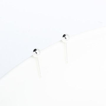 【Angel & Me】簡約 4mm 正圓 圓珠 球 Ball 一對 s925 純銀 耳環 耳夾 禮物