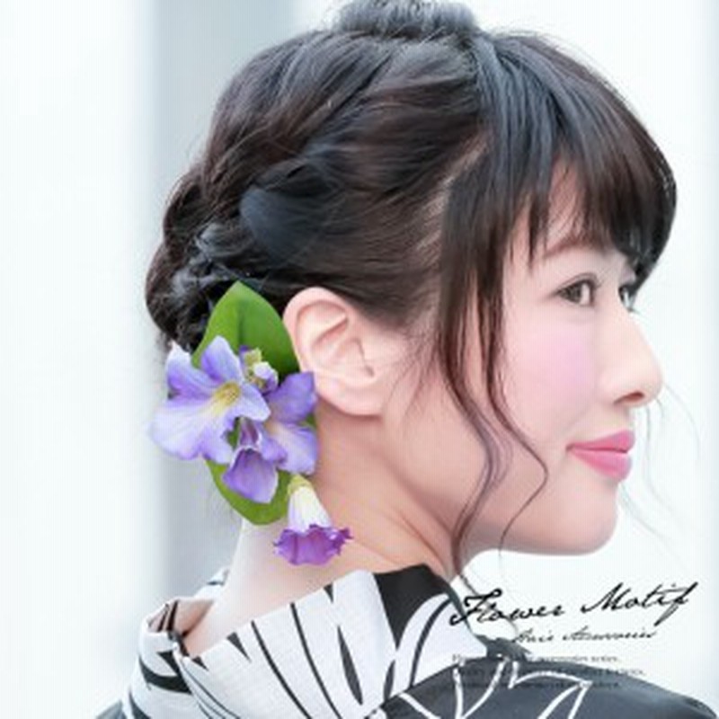 髪飾り 紫 パープル 桔梗 花 フラワー くちばしクリップ 浴衣向き 夏 髪かざり ヘアアクセサリー 通販 Lineポイント最大1 0 Get Lineショッピング