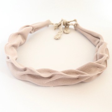 髮帶/淺粉葉脈紋路 送禮禮物 手作髮帶