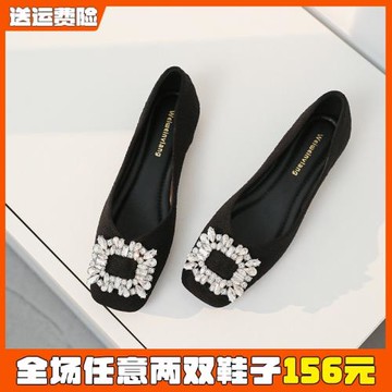 淺口單鞋女秋平底百搭2025新款氣質瓢鞋軟底豆豆鞋大碼女鞋41到43