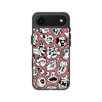 iPhone Air Clear (相機按鈕) 酷墨灰 - Ted Leonid Melendres - Puzzle Heads Red 紅謎