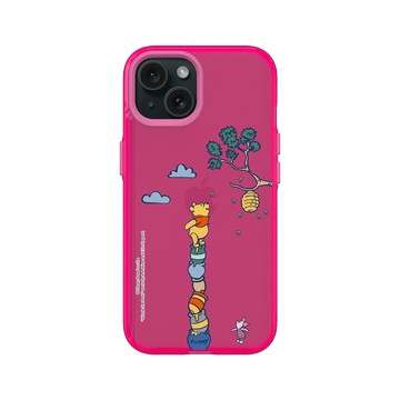 iPhone 15 Clear 粉漾桃 - 迪士尼-小熊維尼 Disney Winnie The Pooh - 維尼在爬樹