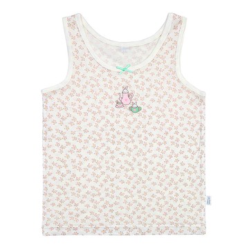 韓國 Ppippilong - 莫代爾親膚絲滑背心內衣(女寶)-花瓣兔子午茶-米