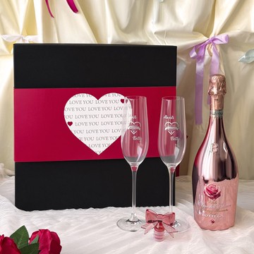 情人節禮物Bottega 立體玫瑰花香檳杯禮盒 情侶週年紀念浪漫禮物