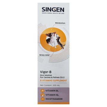 SINGEN 信元發育寶 優樂 B 口服液 犬貓用 CS12 含維生素 B1 B6 菸鹼醯胺  200ml  Stress Relief  1盒