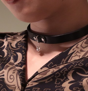 骷髏黑貓純銀頸鍊-骷髏黑貓刺青特別聯名款