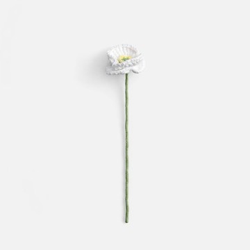 奧可利鉤針毛線小花插罌粟花22cm 白