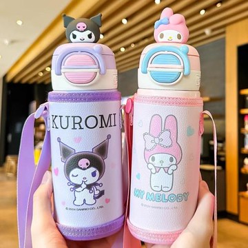 三麗鷗兒童保溫杯可愛316不銹鋼水杯幼兒園學生上學專用吸管杯子