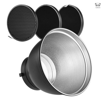 7英寸標準反光罩 適用於標準保榮卡口閃光燈影視燈 配20度 40度 60度蜂巢網