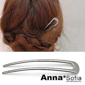 AnnaSofia 簡約啞砂面 長型髮簪髮插(共有二色)