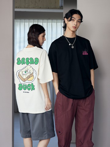 厚片吐司小鴨被圖短T