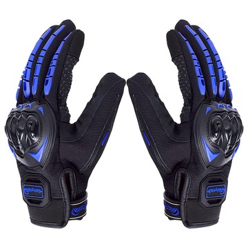 風之守護 機車騎士 觸控防摔手套  藍色  L