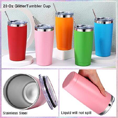 20 Pack Insulated Coffee Tumbler 20oz Stainless Steel Vacuum Travel Tumbler Cup with Lid and Straw Powder Coated Coffee Cup Mugs for Cold or Hot Drink