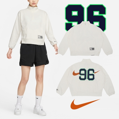 Nike 長袖上衣 Swoosh Fly 白 小高領 女款 快乾 寬鬆 半開襟 96 衛衣 DX0562-133@#@ Nike 長袖上衣 Swoosh Fly 白 小高領 女款 快乾 寬鬆 半開襟 96 衛衣 DX 0562 - 133