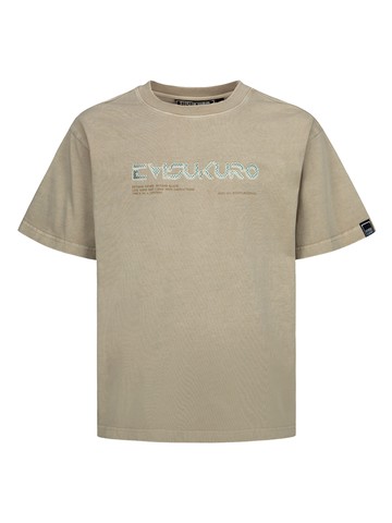 Metallic Stud Textured Logo Print T-shirt