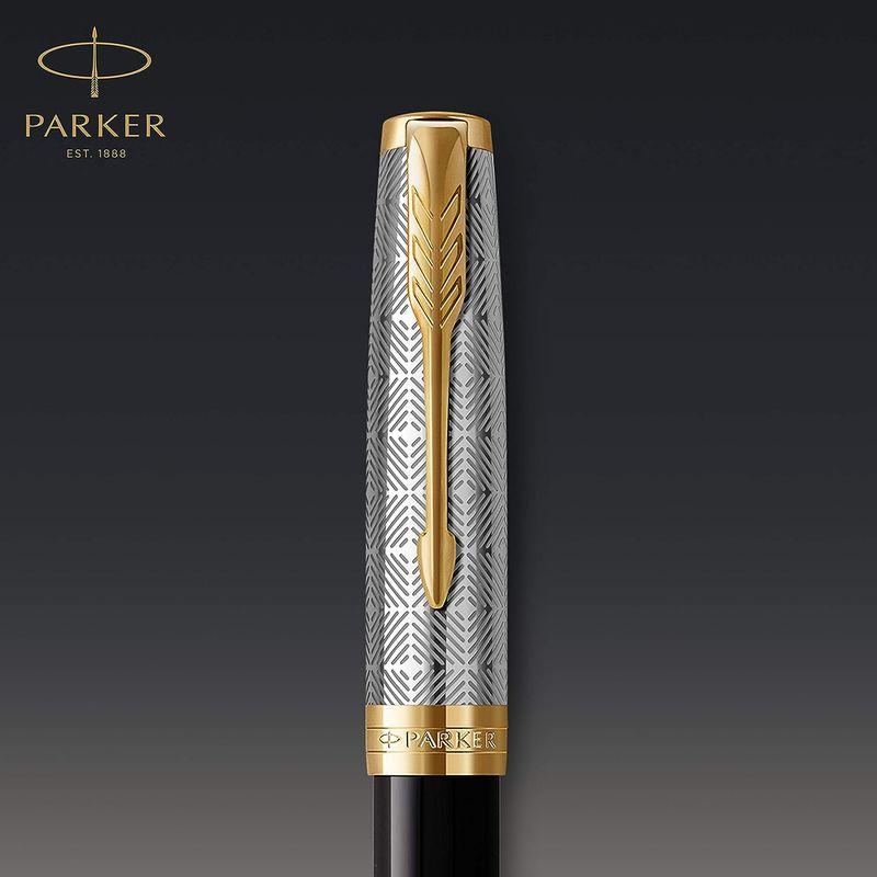 PARKER パーカー公式 ソネット プレミアム 万年筆 M 中字 高級 ブランド ギフト ペン先 18金 メタルブラックGT 21197