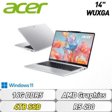 Acer 宏碁 Swift Air SFL14-62M-R0BU 14吋輕薄特仕筆電(R5-430/16GB/4TB SSD/Win11)