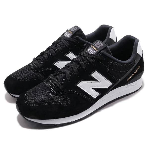 New Balance 復古慢跑鞋NB 996 黑白金麂皮運動鞋黑白復古男鞋【ACS