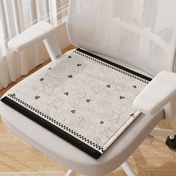 冰涼坐墊 冰絲坐墊 椅墊 屁墊 座墊 辦公室冰涼坐墊 透氣坐墊 涼感坐墊 法式奶油風冰絲坐墊夏季涼感透氣墊子辦公室久坐椅