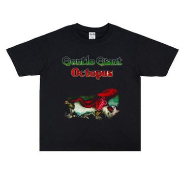 歐美搖滾Gentle Giant大章魚樂隊otctopus專輯印花T恤短袖男女