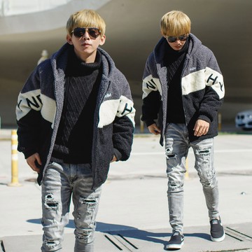 【NB1606J】絕對禦寒三色拼接Q毛茸高磅加厚鋪棉保暖連帽外套(GB-A06)