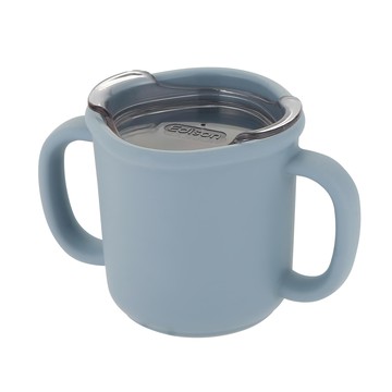 Edison 矽膠學習水杯 附杯蓋  藍色  200ml  1個