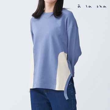 a la sha 色塊拼接棉T