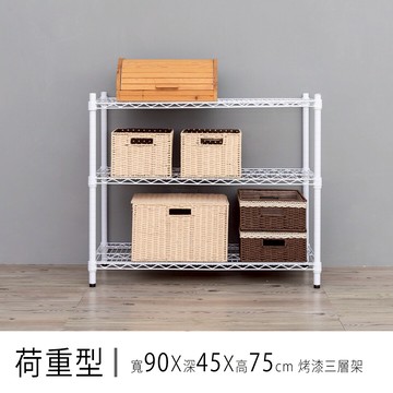 倉庫架/置物架 荷重型 90x45x75公分 烤漆三層波浪收納架 dayneeds