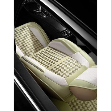 新款冬季汽車坐墊全包千鳥格四季通用透氣座椅套冰絲皮革座墊座套