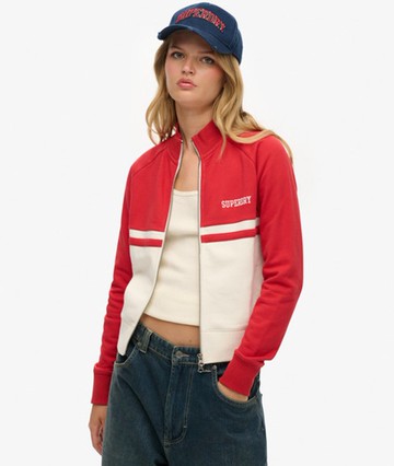 Superdry Women's Athletic Essentials Zip Through Track Top Red Size: 10